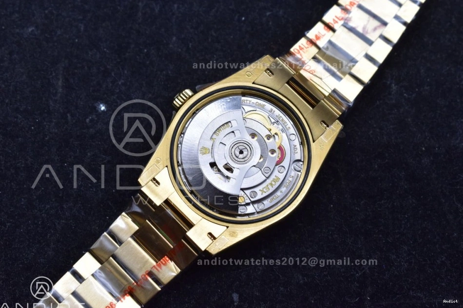 Diamond 904L QF with on vr3255 Dial (Gain Bracelet V5 YG Gold 36 Best Weight) DayDate Edition Steel President Stick 0425